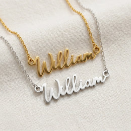 William Name Necklace | 18ct Gold, Silver & Vermeil | Ready to Ship