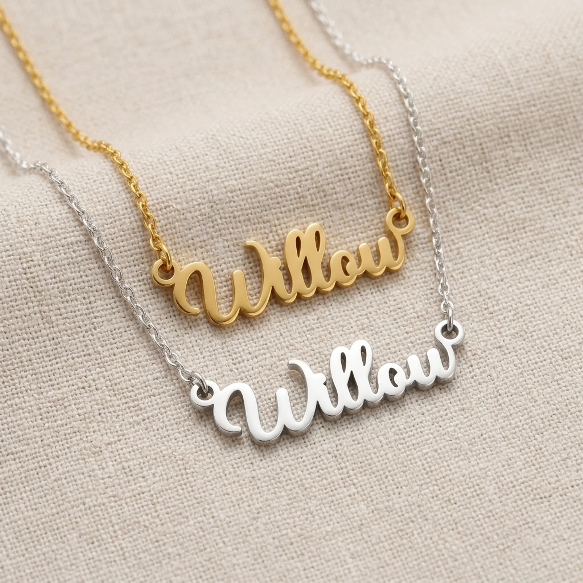 Willow Name Necklace | 18ct Gold, Silver & Vermeil | Ready to Ship