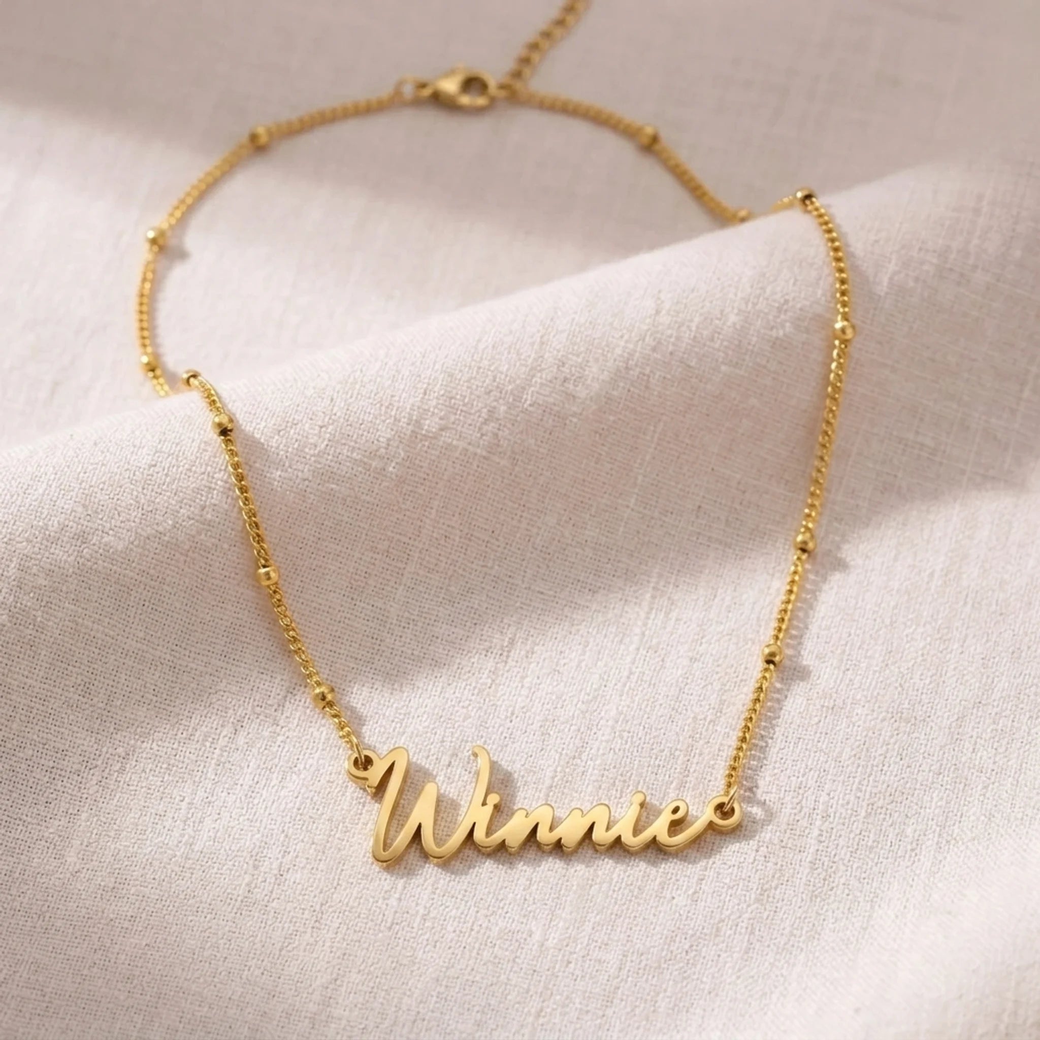 Winnie Name Necklace | 18ct Gold, Silver & Vermeil | Ready to Ship