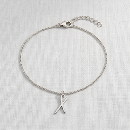 X Bracelet | Initial & Letter X Charm, Gold & Silver