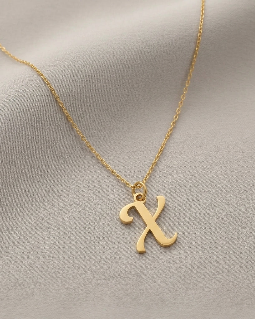 X Necklace | Initial & Letter X Pendant, Gold & Silver