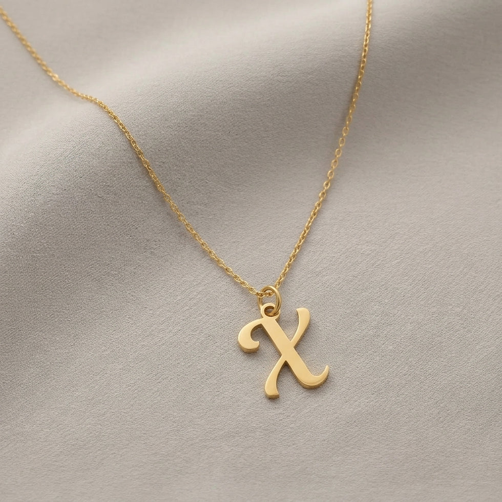 X Necklace | Initial & Letter X Pendant, Gold & Silver