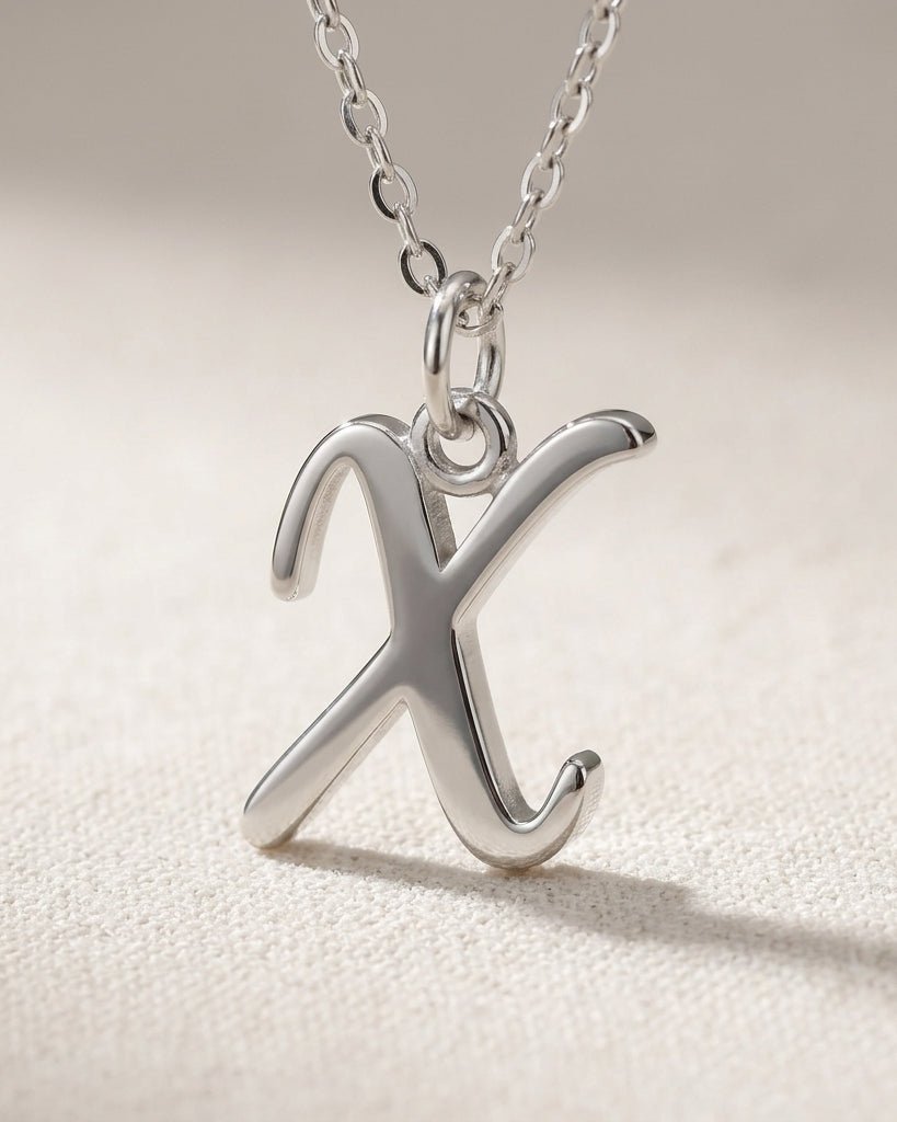 X Necklace | Initial & Letter X Pendant, Gold & Silver