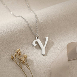 Y Necklace | Initial & Letter Y Pendant, Gold & Silver