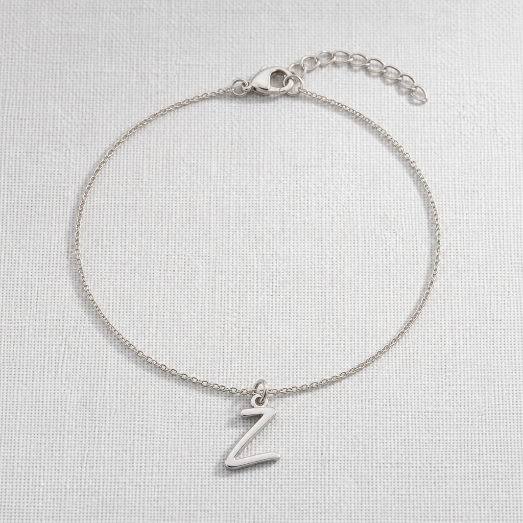 Z Bracelet | Initial & Letter Z Charm, Gold & Silver