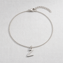 Z Bracelet | Initial & Letter Z Charm, Gold & Silver