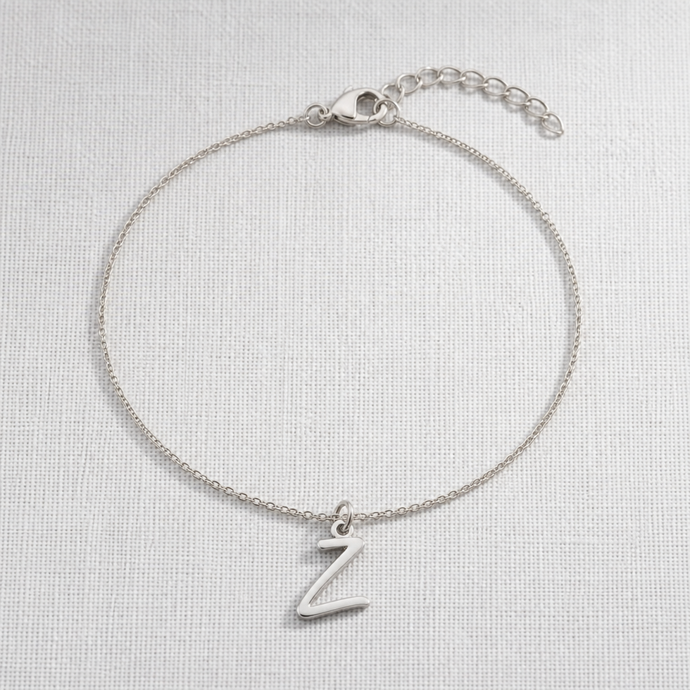 Z Bracelet | Initial & Letter Z Charm, Gold & Silver
