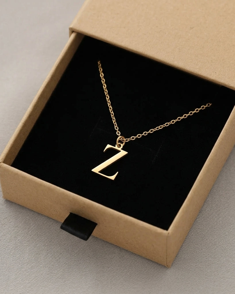 Z Necklace | Initial & Letter Z Pendant, Gold & Silver