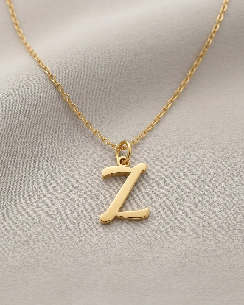 Z Necklace | Initial & Letter Z Pendant, Gold & Silver