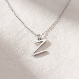 Z Necklace | Initial & Letter Z Pendant, Gold & Silver