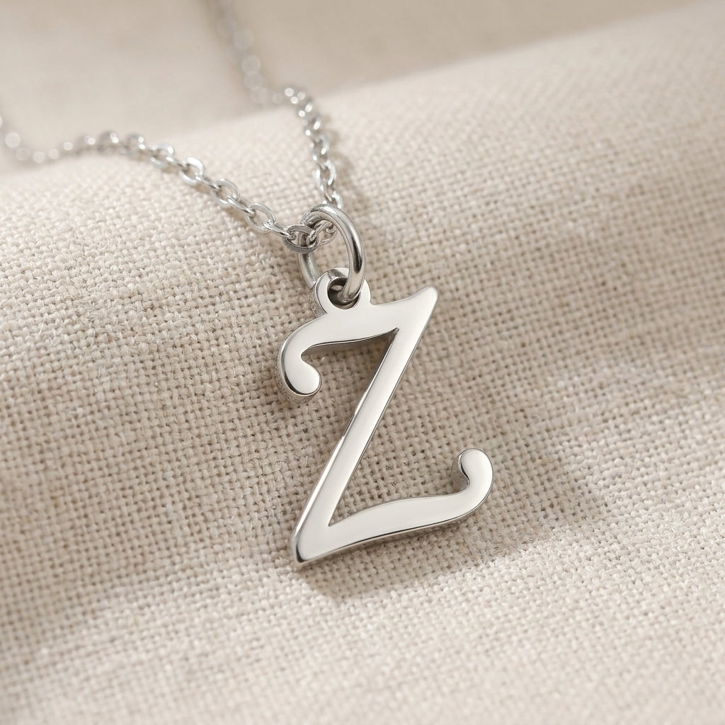 Z Necklace | Initial & Letter Z Pendant, Gold & Silver
