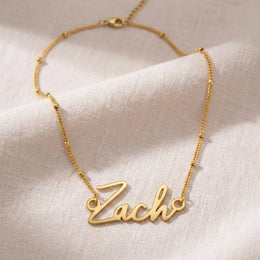 Zach Name Necklace | 18ct Gold, Silver & Vermeil | Ready to Ship