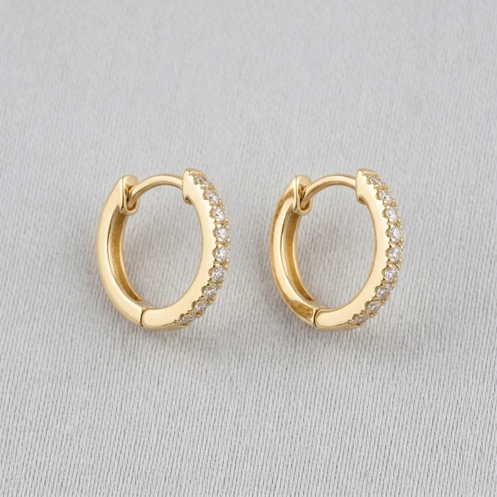 Zirconia Hinged Huggie Earrings - Stylish Jewelry for All Occasions