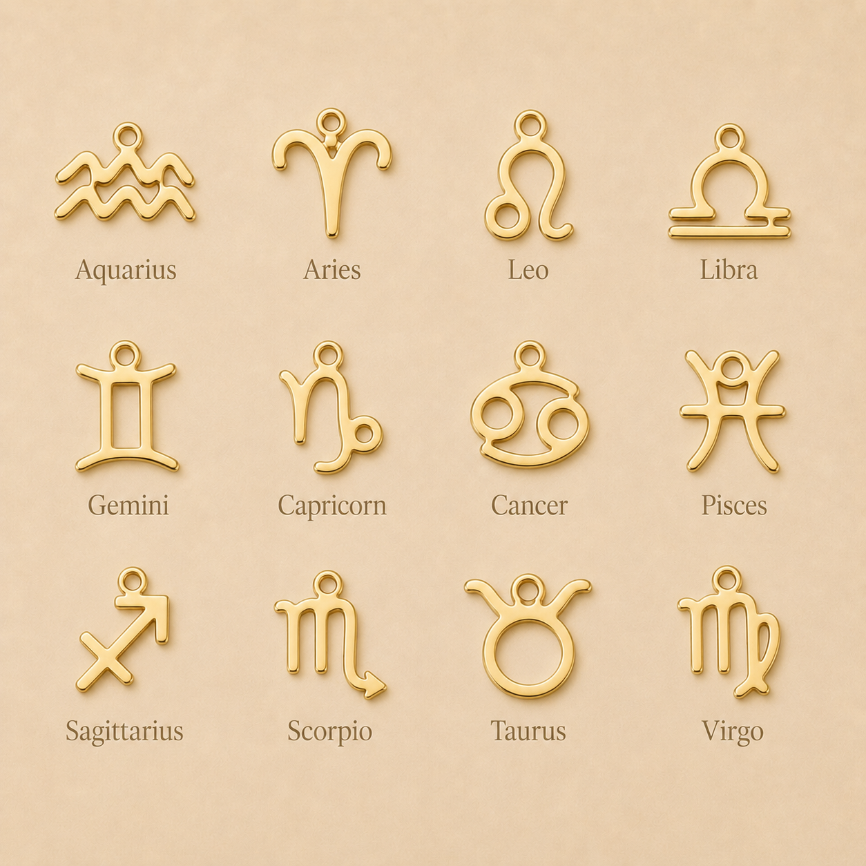 Personalised Name & Zodiac Necklace Set | Star Sign Jewellery | HBD