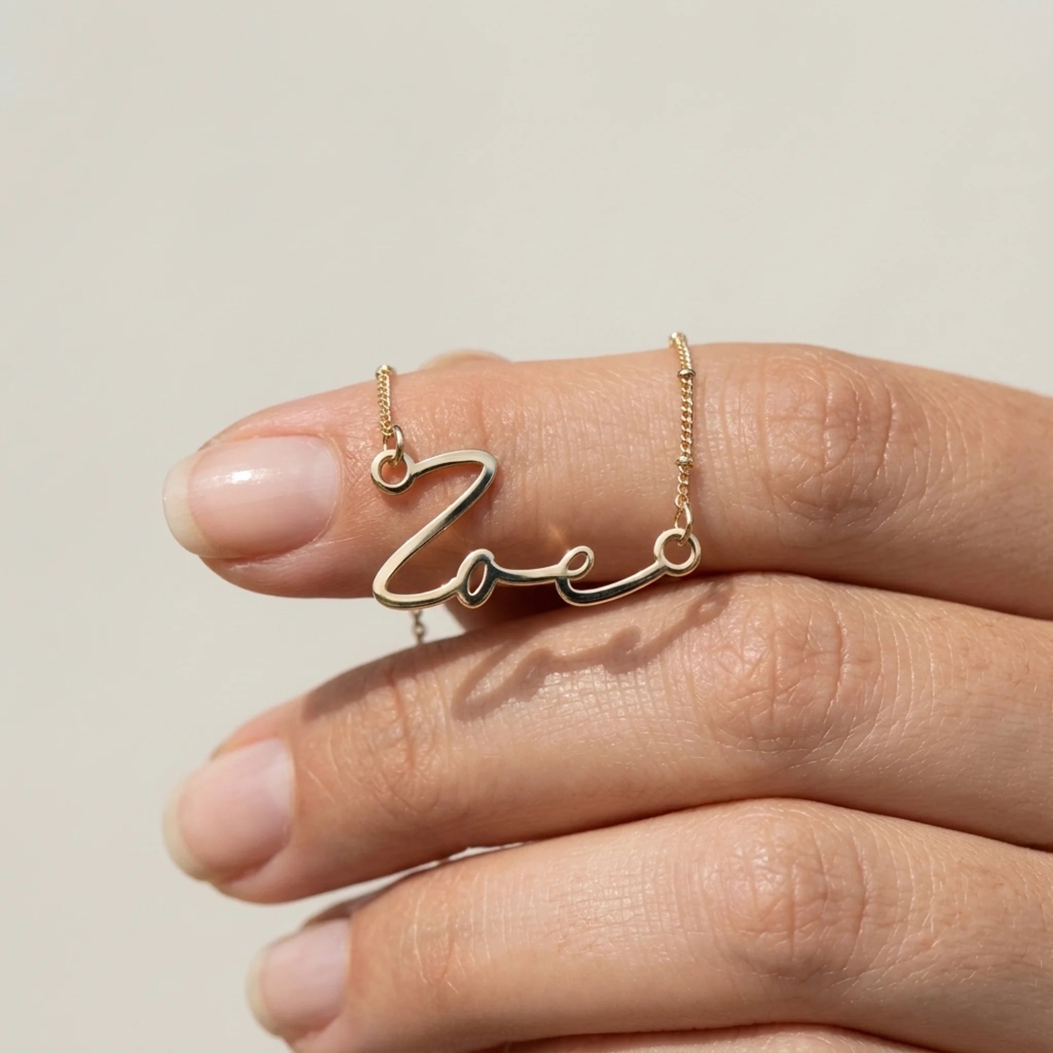 Zoe Name Necklace | 18ct Gold, Silver & Vermeil | Ready to Ship