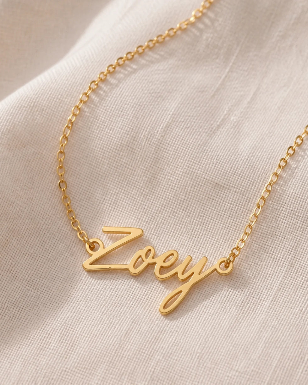 Zoey Name Necklace | 18ct Gold, Silver & Vermeil | Ready to Ship