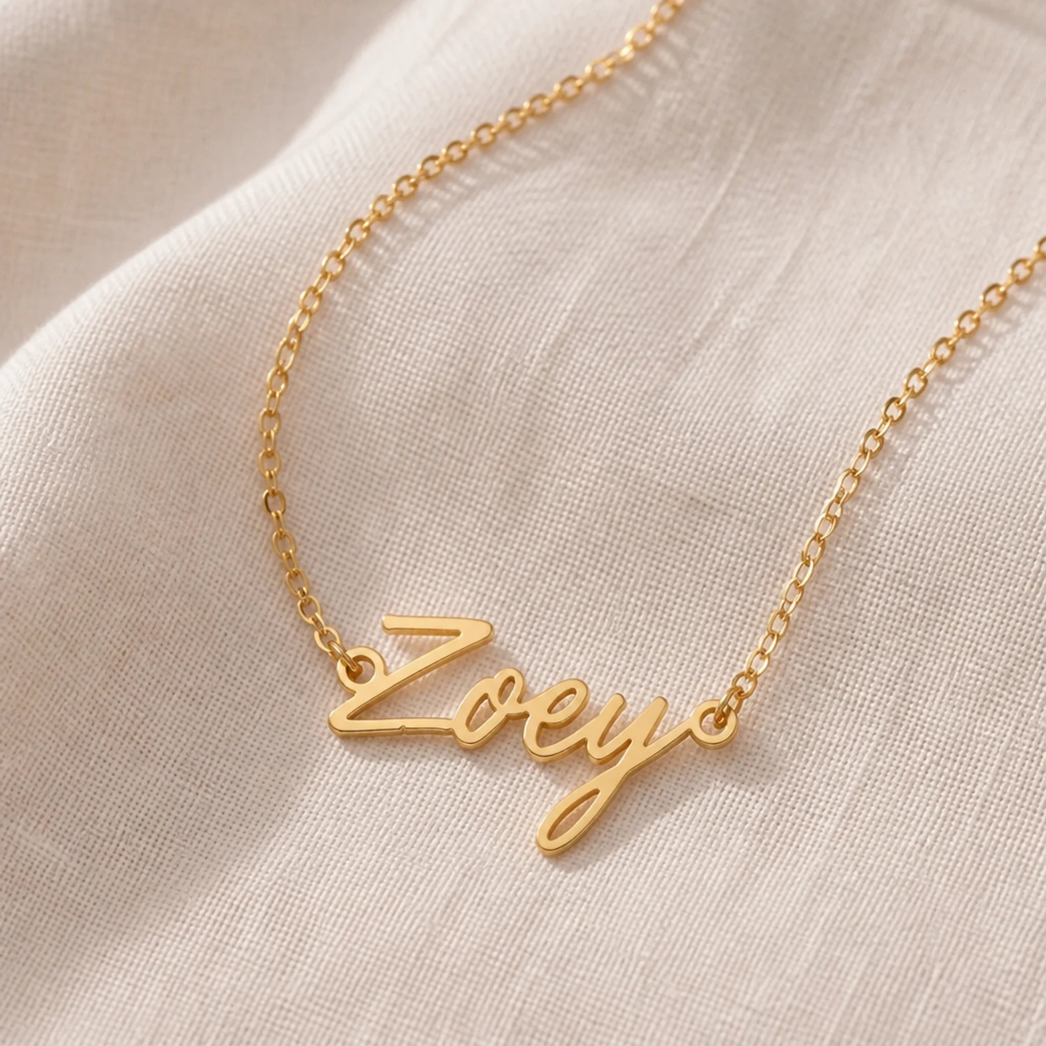 Zoey Name Necklace | 18ct Gold, Silver & Vermeil | Ready to Ship