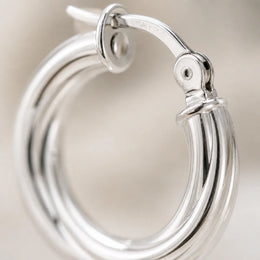 15mm Twisted Top-Hinged Hoop Earrings in 18ct Gold or Sterling Silver