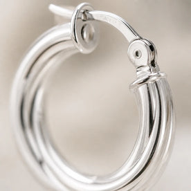 15mm Twisted Top-Hinged Hoop Earrings in 18ct Gold or Sterling Silver