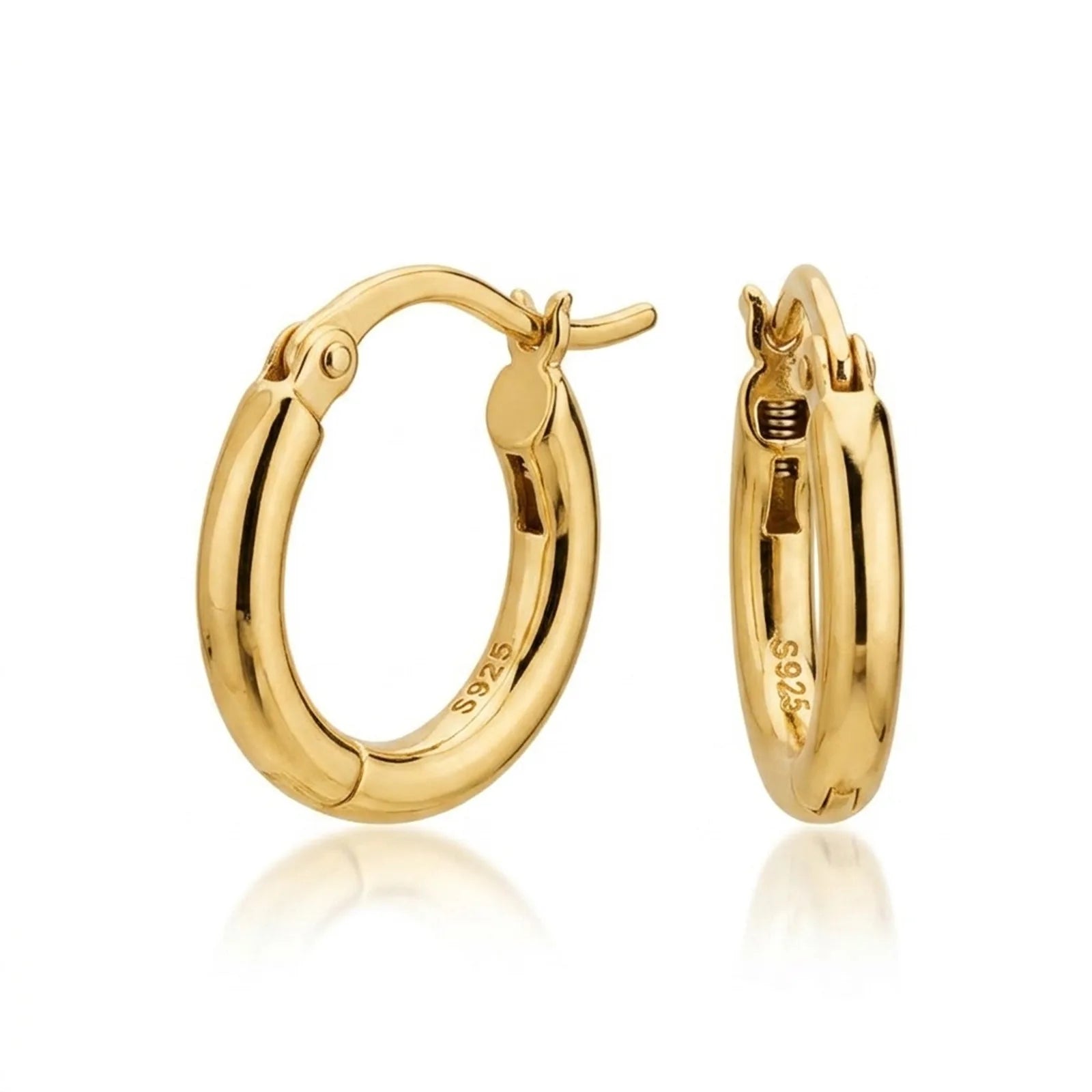 17mm Soft Twist Huggie Earrings in Silver or Gold