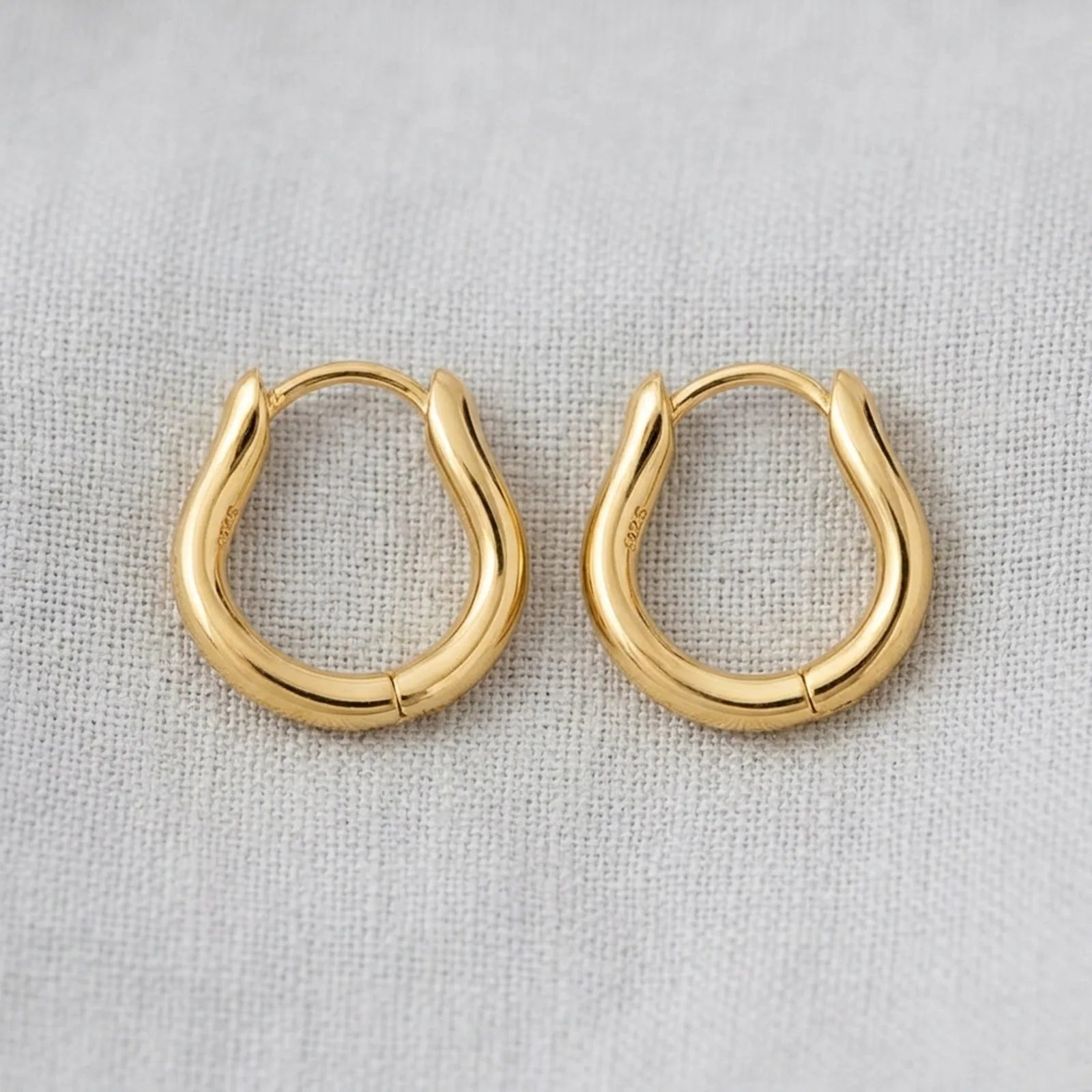 17mm Soft Twist Huggie Earrings in Silver or Gold
