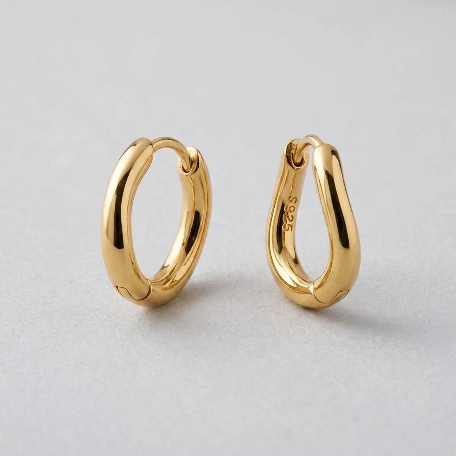 17mm Soft Twist Huggie Earrings in Silver or Gold