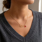 Necklace 18ct Gold / Style 1 / 18" Inches Birthstone Personalised Name Necklace HBD