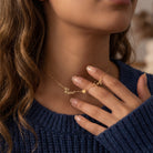 Necklace 18ct Gold / Style 1 / 18" Inches Double Name & Solid Heart Necklace HBD