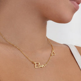 Personalised Name & Heart Necklace | Custom Name Necklace | HBD