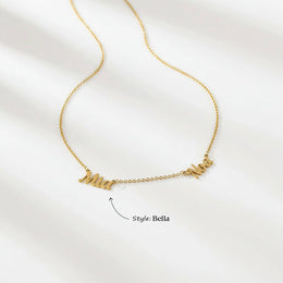 Kids Double Name Necklace – Children’s Personalised Multiple Name Gift in Gold & Silver