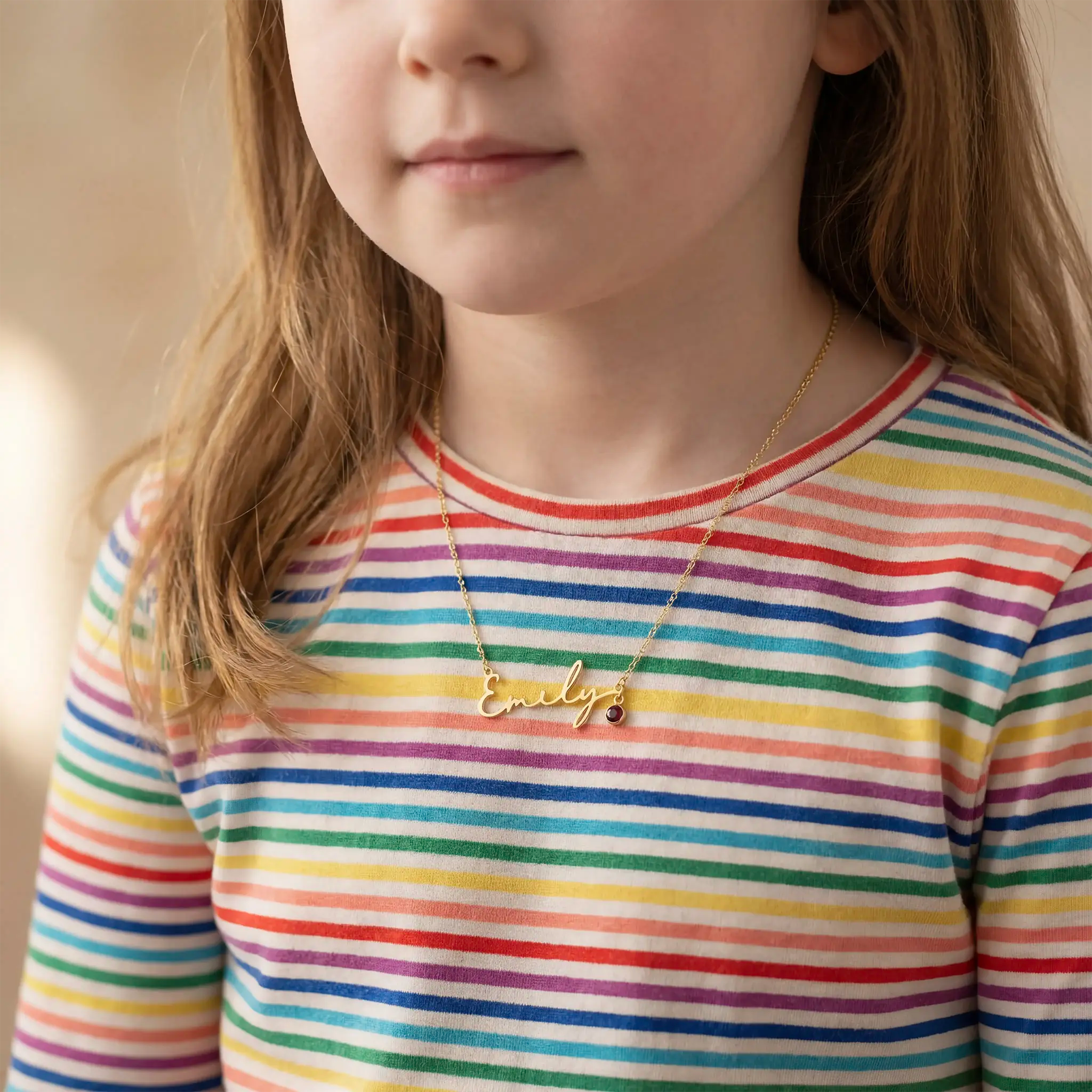 Kids Name Necklace – 9 Unique Designs & 200+ Charms – Waterproof, Hypoallergenic Children’s Jewellery Gift