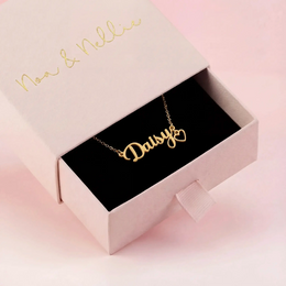 Custom Kids Name Necklace – Personalised Children’s Jewellery in Gold or Silver – Font2