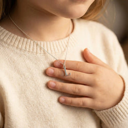 Kids Initial Necklace - Children's Initial Necklace in Gold & Silver