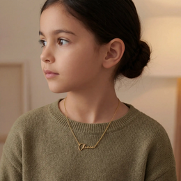 Custom Kids Name Necklace – Personalised Children’s Jewellery in Gold or Silver – Font2