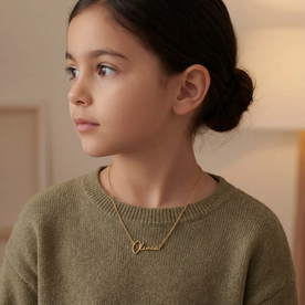 Custom Kids Name Necklace – Personalised Children’s Jewellery in Gold or Silver – Font2