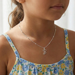 Kids Initial Necklace - Children's Initial Necklace in Gold & Silver