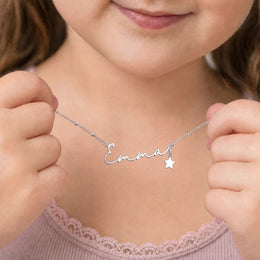 Custom Kids Name Necklace – Personalised Children’s Jewellery in Gold or Silver – Font2