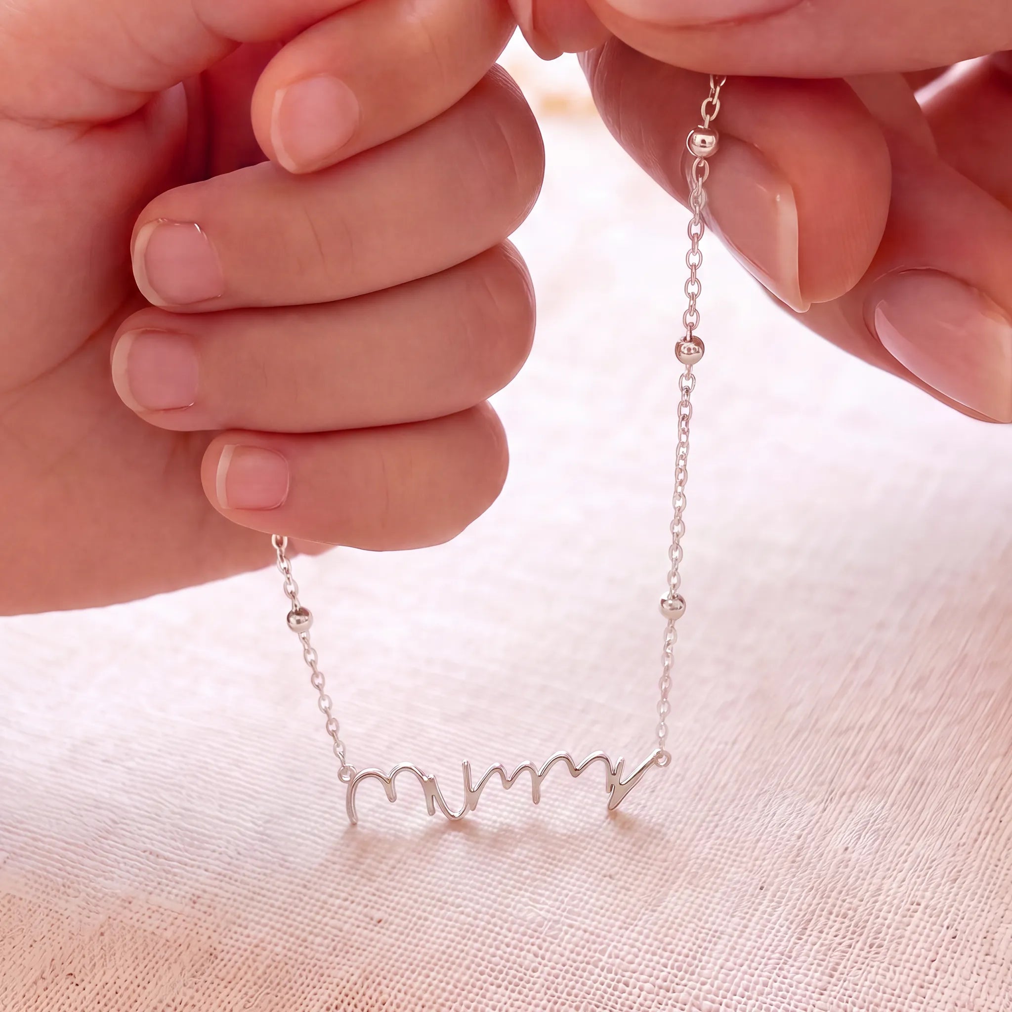 Kids Handwriting Necklace | Gold, Silver & Platinum