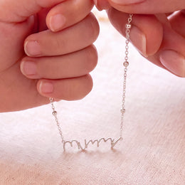 Kids Handwriting Necklace | Gold, Silver & Platinum