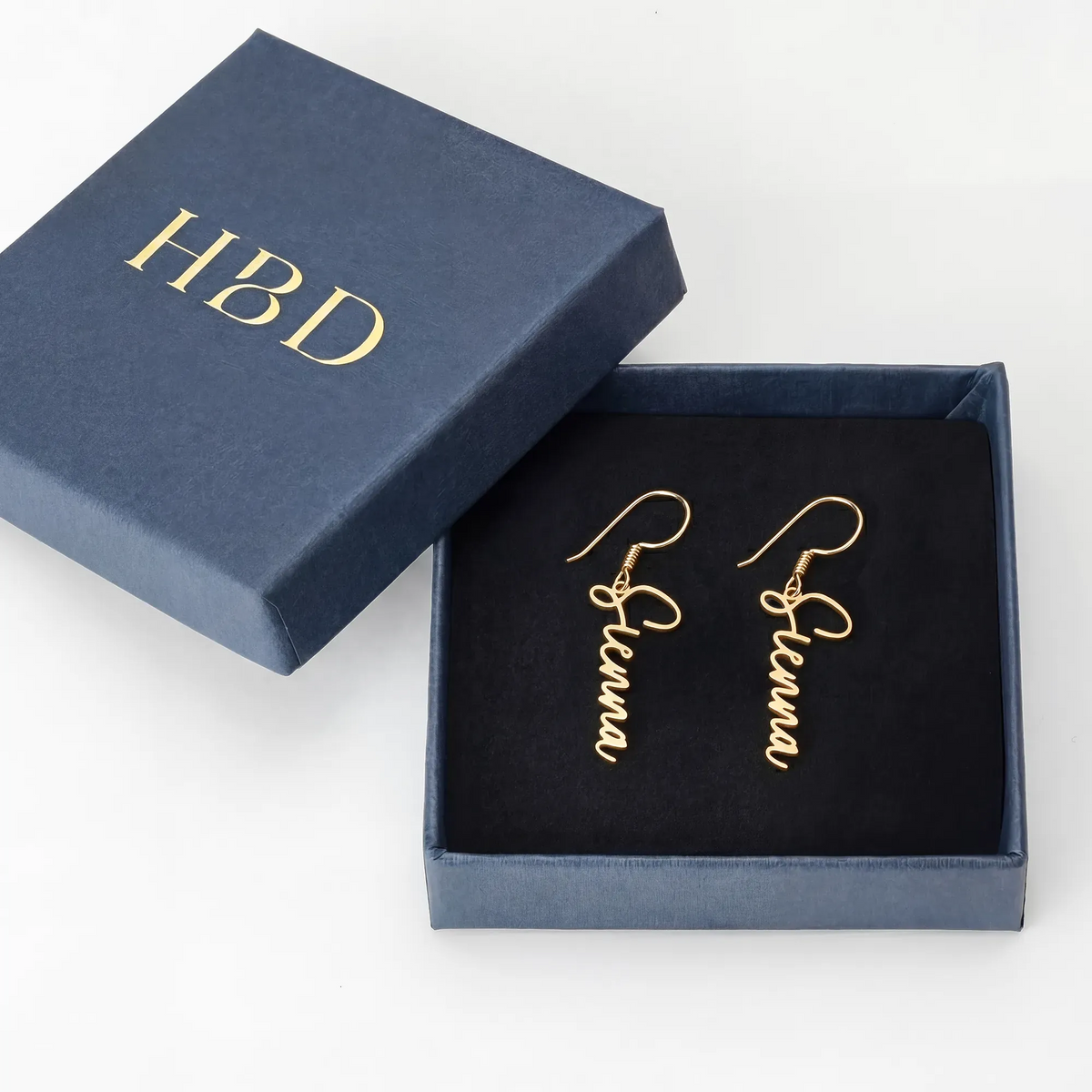 Personalised Name or Custom Word Earrings in Gold & Silver