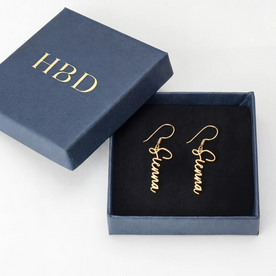 Personalised Name or Custom Word Earrings in Gold & Silver