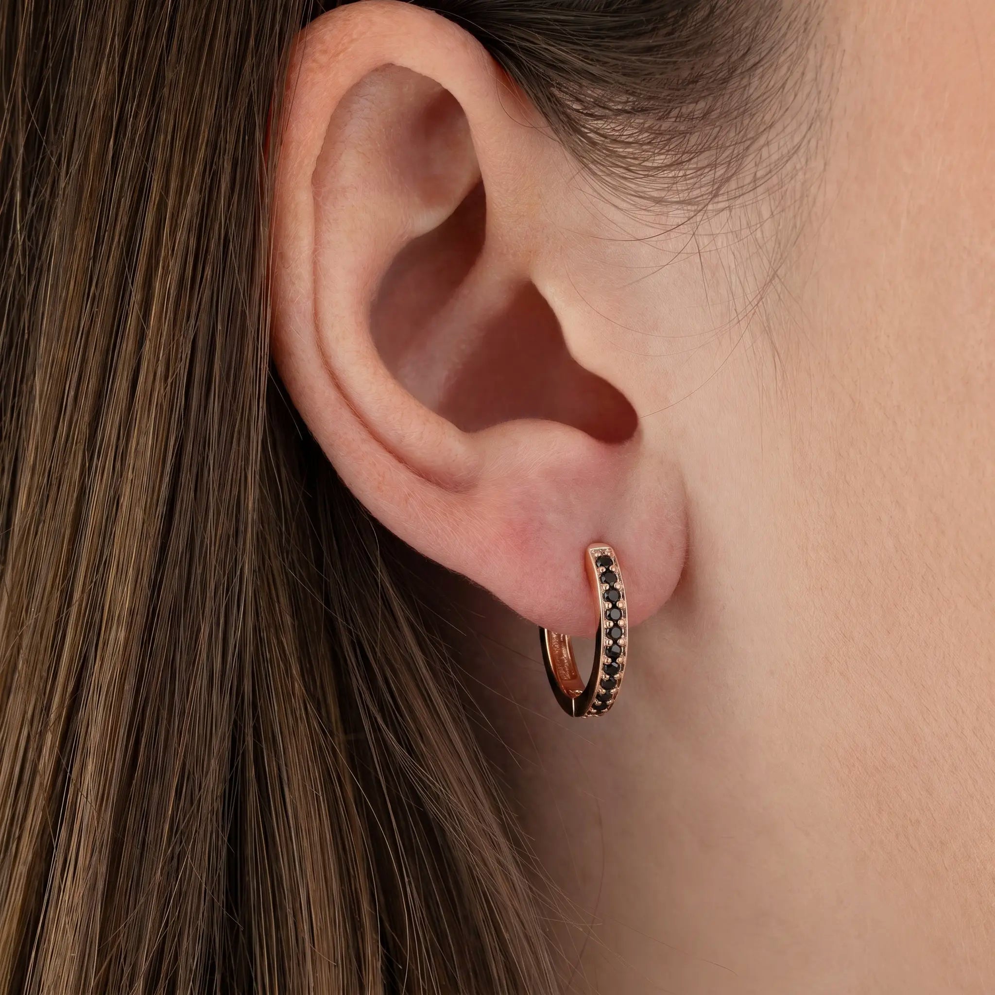 Rose Gold & Cubic Zirconia Huggie