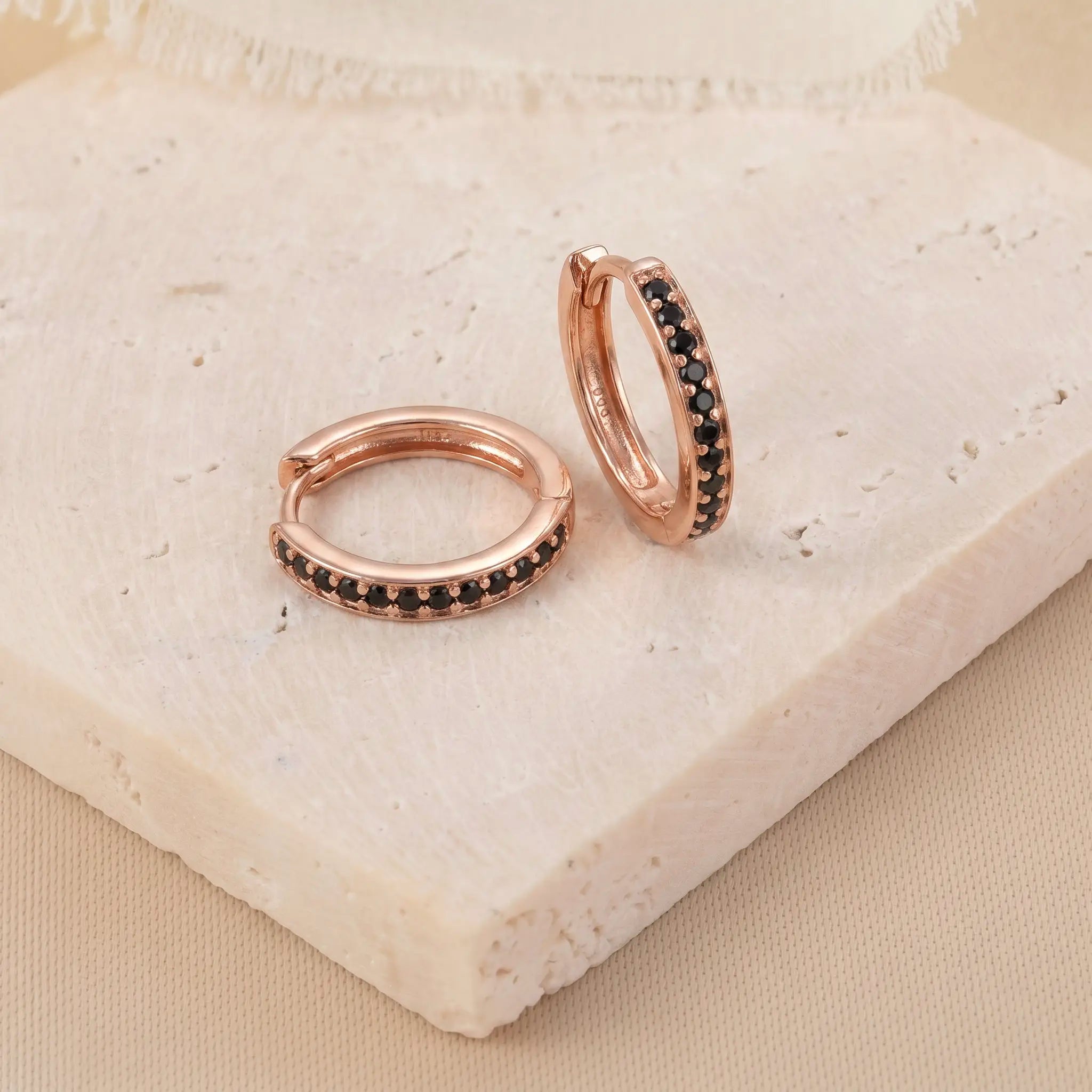 Rose Gold & Cubic Zirconia Huggie