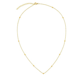 Satellite Ball Curb Chain in 18ct Gold or Sterling Silver – Fine Layering Chain 14" to 20"