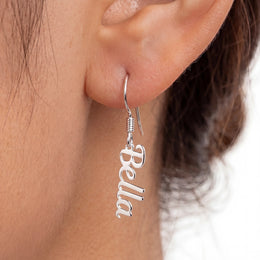 Personalised Name or Custom Word Earrings in Gold & Silver