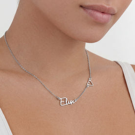 Personalised Name & Heart Necklace | Custom Name Necklace | HBD