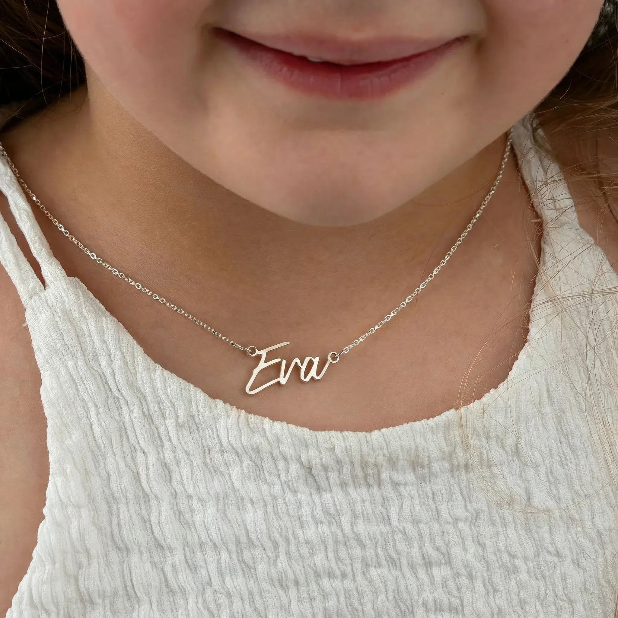 Kids Name Necklace – 9 Unique Designs & 200+ Charms – Waterproof, Hypoallergenic Children’s Jewellery Gift
