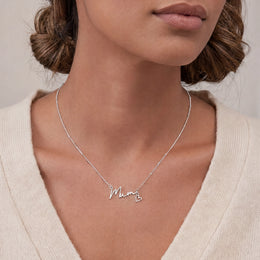 Mum Necklace in Gold or Silver – Elegant Script Mum Pendant – Perfect Gift for Mums