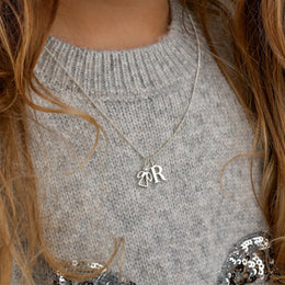 Guardian Angel Initial Necklace for Kids – Personalised Initial & Silver Guardian Angel Charm