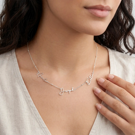 Personalised Triple Name Necklace | Gold, Silver & Vermeil